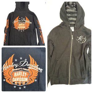 Harley Davidson Wing Graphic Damen Hoodie Both Sleeves printed Small